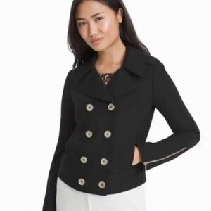 White House black market Women's Black Double-Breasted Jacket